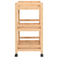 Produktbild för Köksvagn med hjul Naturfärg 46 x 38 x 76 cm Bambus