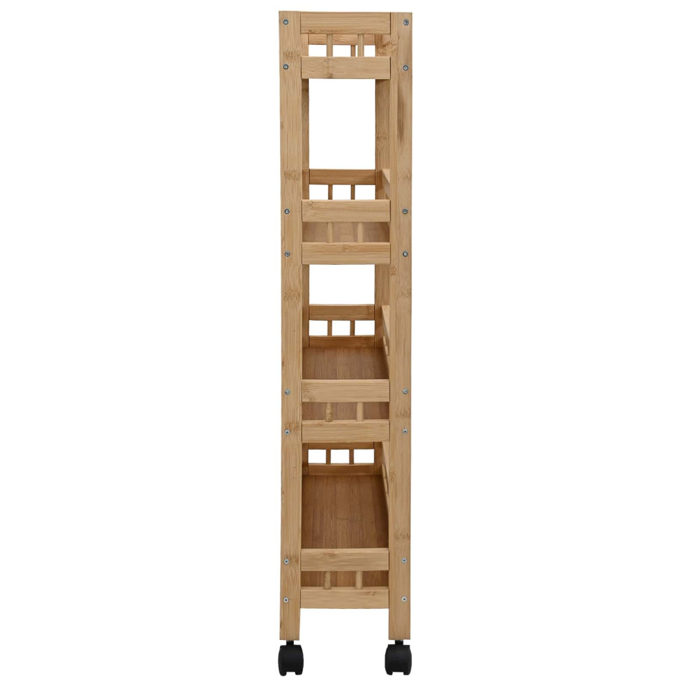 Produktbild för Köksvagn med hjul Naturfärg 60 x 18 x 97 cm Bambus
