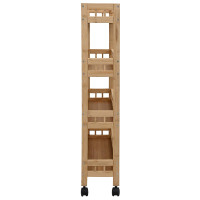 Produktbild för Köksvagn med hjul Naturfärg 60 x 18 x 97 cm Bambus