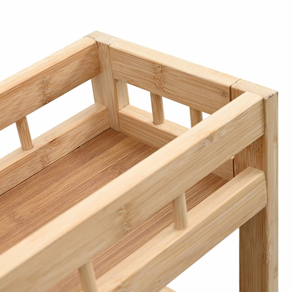 Produktbild för Köksvagn med hjul Naturfärg 60 x 18 x 97 cm Bambus