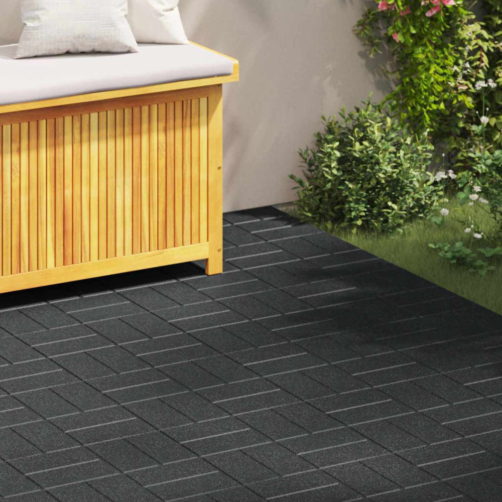 Produktbild för Stepping Stone 6 pcs Svart 40,5 x 40,5 x 2 cm Gummi