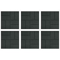 Produktbild för Stepping Stone 6 pcs Svart 40,5 x 40,5 x 2 cm Gummi