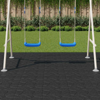 Produktbild för Stepping Stone 6 pcs Svart 40,5 x 40,5 x 2 cm Gummi
