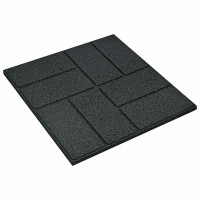 Produktbild för Stepping Stone 6 pcs Svart 40,5 x 40,5 x 2 cm Gummi