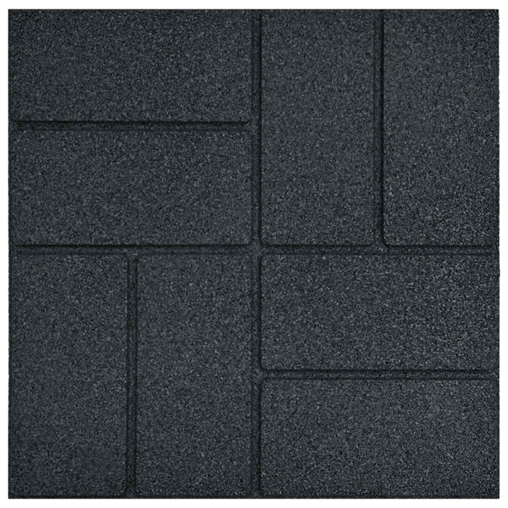 Produktbild för Stepping Stone 6 pcs Svart 40,5 x 40,5 x 2 cm Gummi