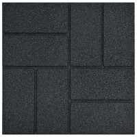 Produktbild för Stepping Stone 6 pcs Svart 40,5 x 40,5 x 2 cm Gummi
