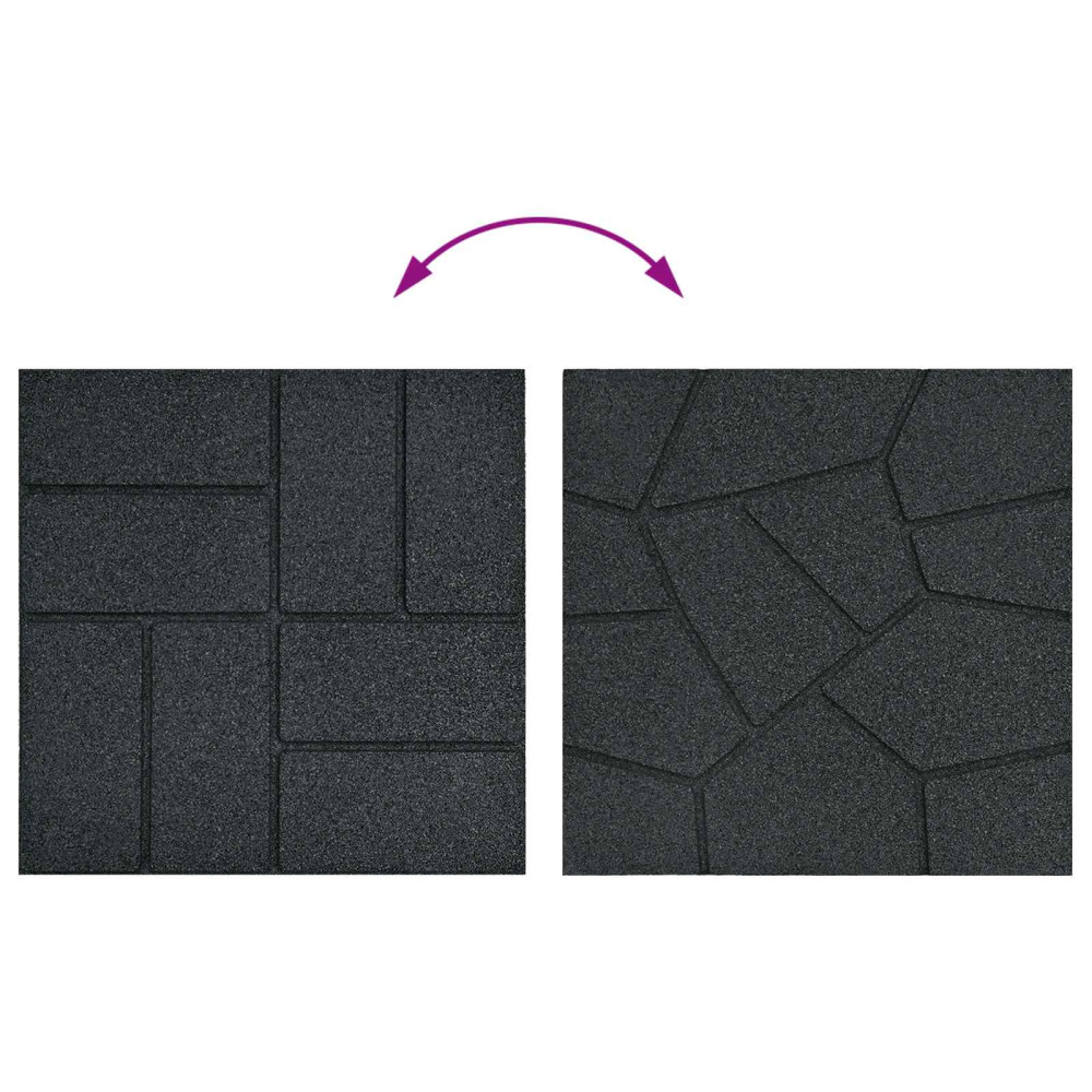 Produktbild för Stepping Stone 6 pcs Svart 40,5 x 40,5 x 2 cm Gummi