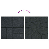 Produktbild för Stepping Stone 6 pcs Svart 40,5 x 40,5 x 2 cm Gummi