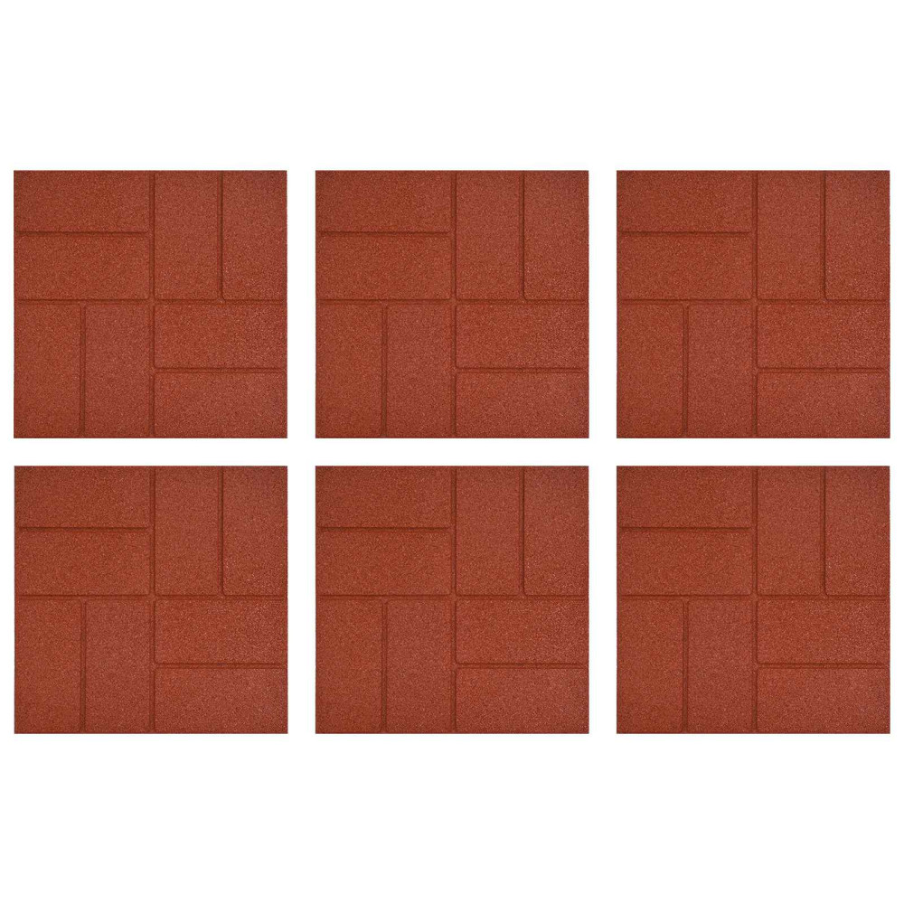 Produktbild för Stepping Stone 6 pcs Röd 40,5 x 40,5 x 2 cm Gummi