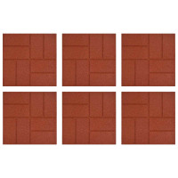 Produktbild för Stepping Stone 6 pcs Röd 40,5 x 40,5 x 2 cm Gummi