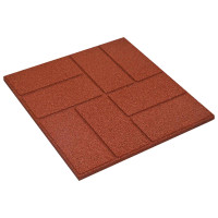 Produktbild för Stepping Stone 6 pcs Röd 40,5 x 40,5 x 2 cm Gummi