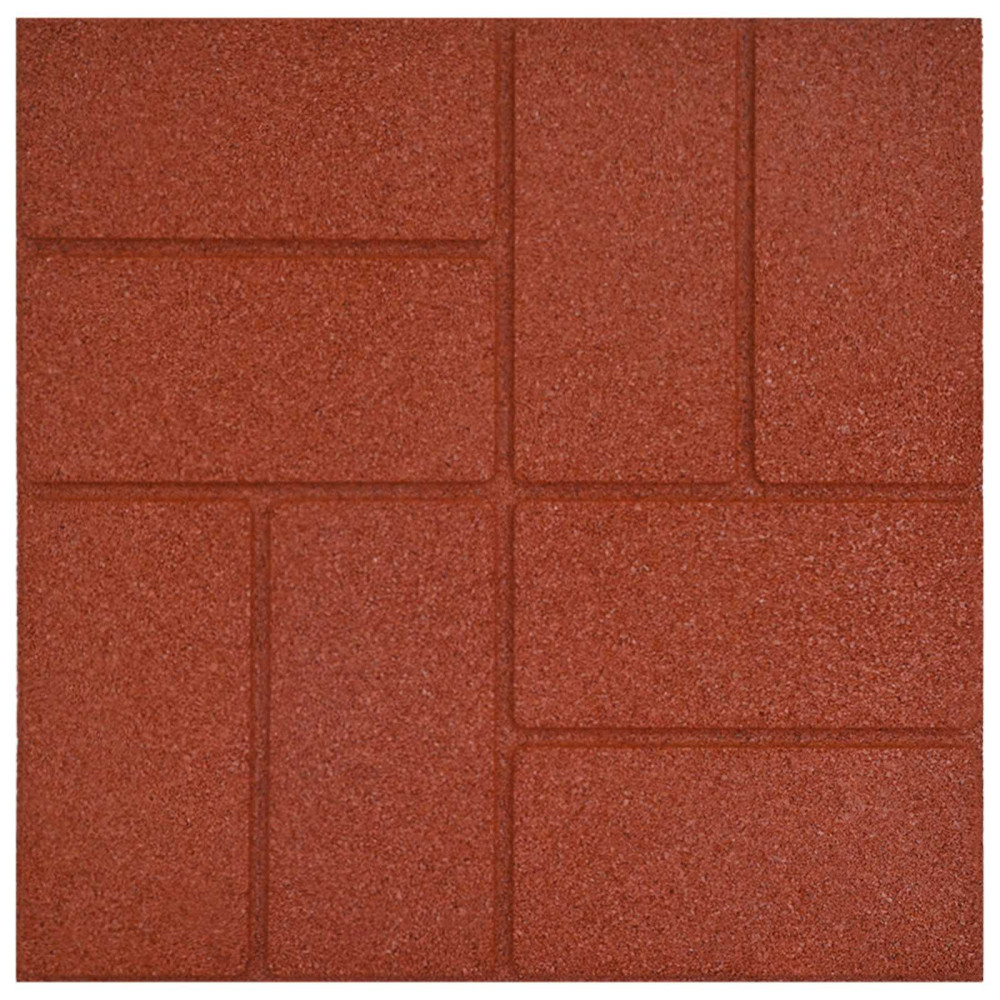 Produktbild för Stepping Stone 6 pcs Röd 40,5 x 40,5 x 2 cm Gummi