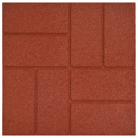 Produktbild för Stepping Stone 6 pcs Röd 40,5 x 40,5 x 2 cm Gummi
