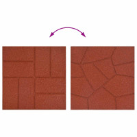 Produktbild för Stepping Stone 6 pcs Röd 40,5 x 40,5 x 2 cm Gummi
