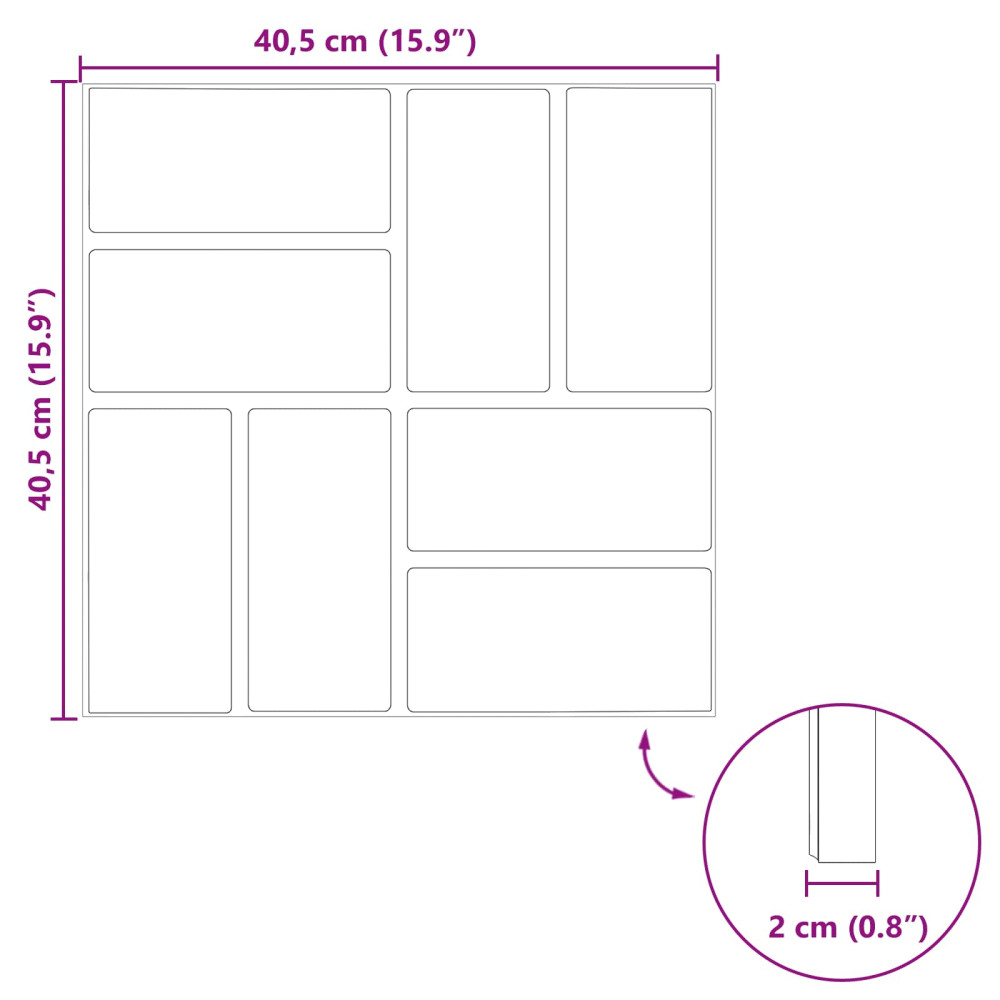 Produktbild för Stepping Stone 6 pcs Röd 40,5 x 40,5 x 2 cm Gummi