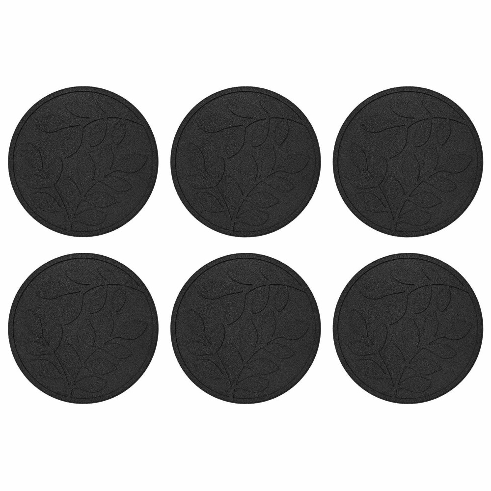 Produktbild för Stepping Stone 6 pcs Svart Ø 44 x 2 cm Gummi