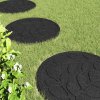 Produktbild för Stepping Stone 6 pcs Svart Ø 44 x 2 cm Gummi