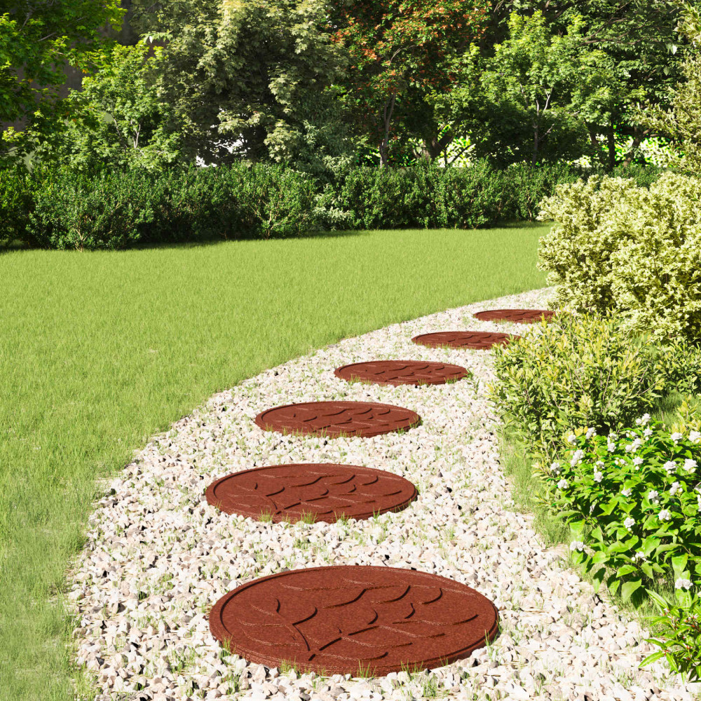 Produktbild för Stepping Stone 6 pcs Röd Ø 44 x 2 cm Gummi