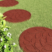 Produktbild för Stepping Stone 6 pcs Röd Ø 44 x 2 cm Gummi