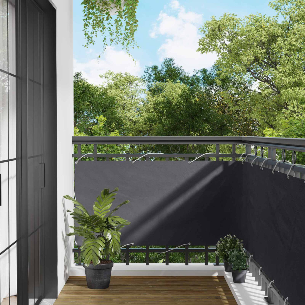 Produktbild för Balkong Skärm Antracit 75 x 200 cm PU-belagt oxford alu