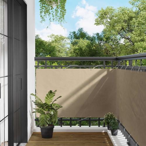 vidaXL Balkong Skärm Beige 100 x 400 cm Oxford Tyg