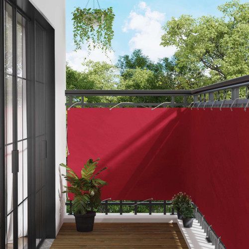 vidaXL Balkong Skärm Röd 110 x 200 cm Oxford Tyg