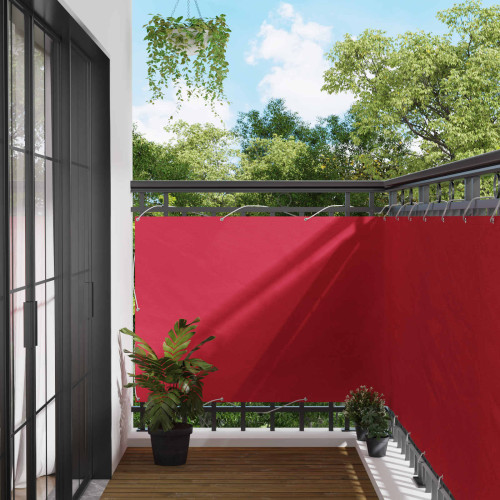 vidaXL Balkong Skärm Vinröd 120 x 500 cm PU-belagt oxford alu