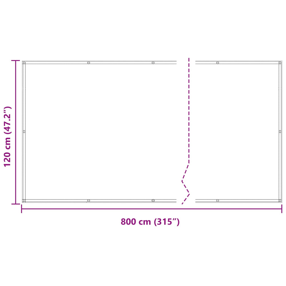 Produktbild för Balkong Skärm Vinröd 120 x 800 cm PU-belagt oxford alu