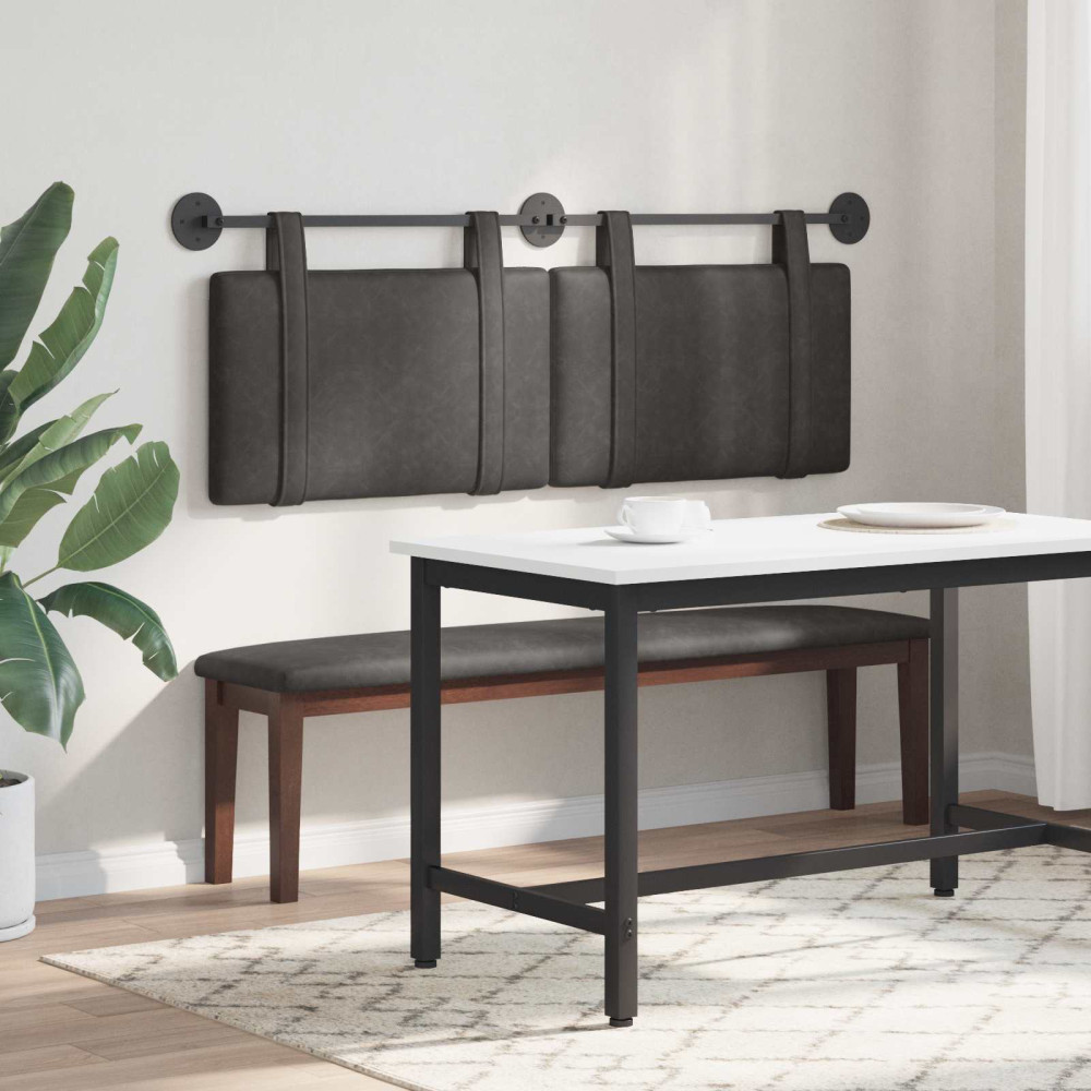 Produktbild för Hängande sänggavel Svart Antik PU