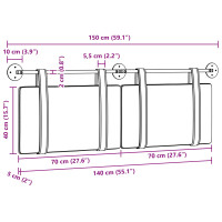 Produktbild för Hängande sänggavel Kräm Tyg
