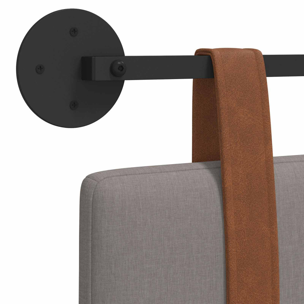 Produktbild för Hängande sänggavel Taupe Antik PU