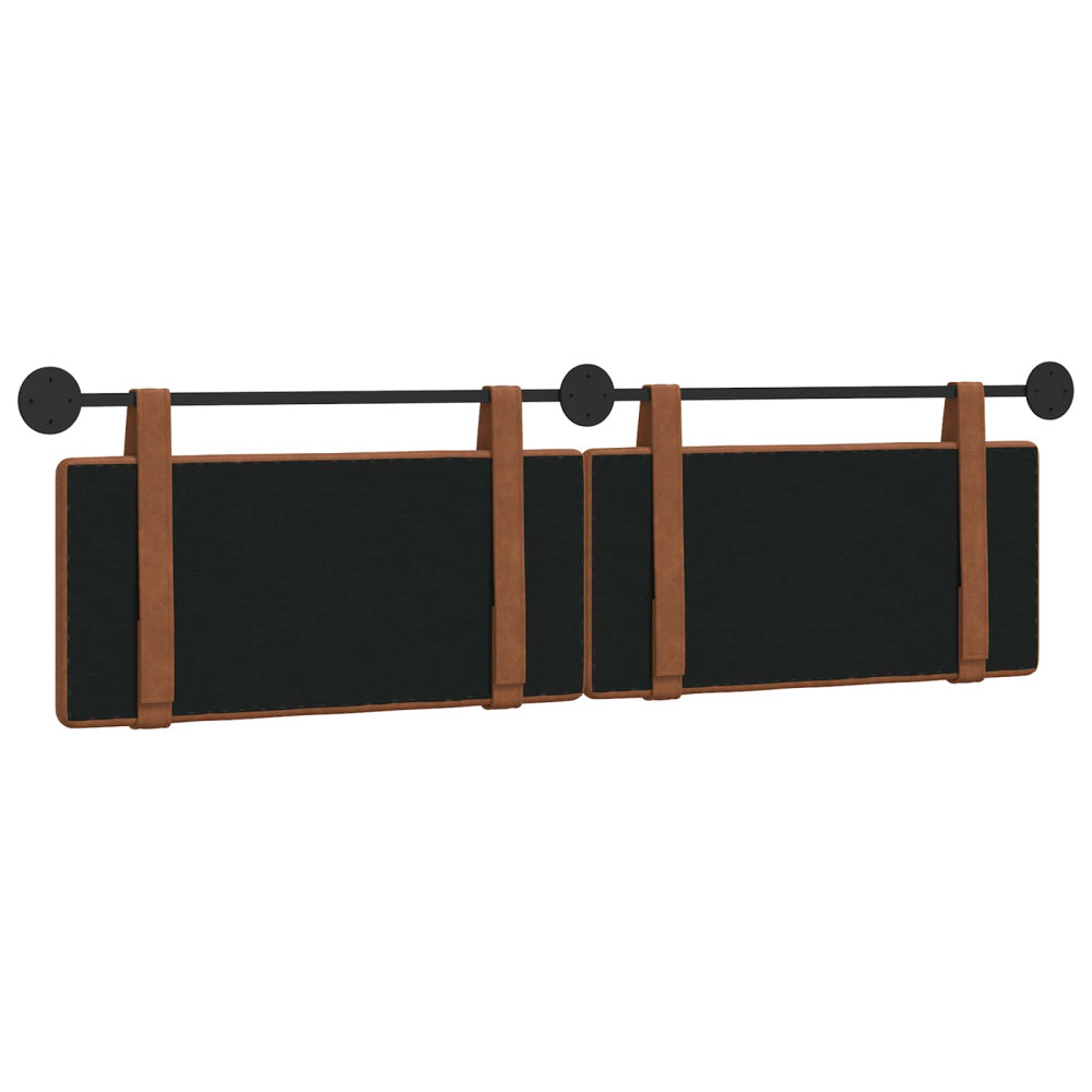 Produktbild för Hängande sänggavel Brun Antik PU