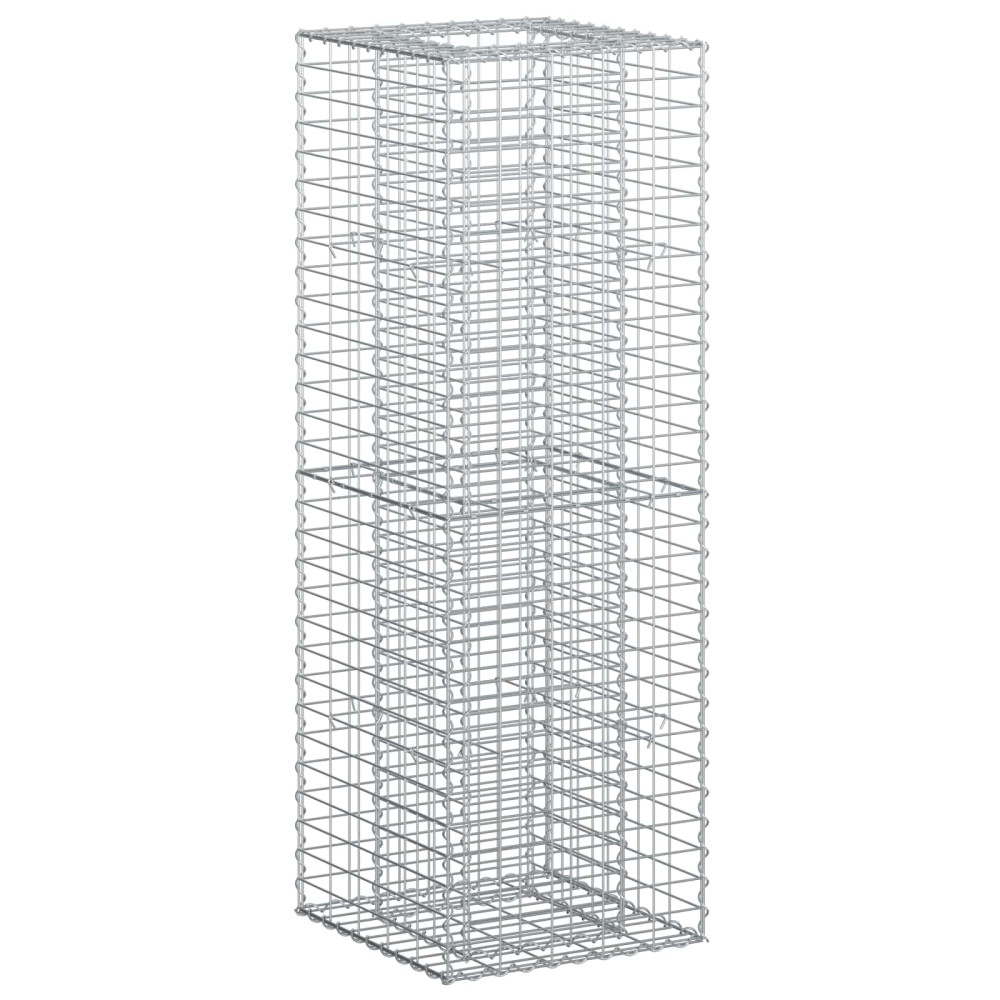 Produktbild för Gabion upphöjd säng Silver