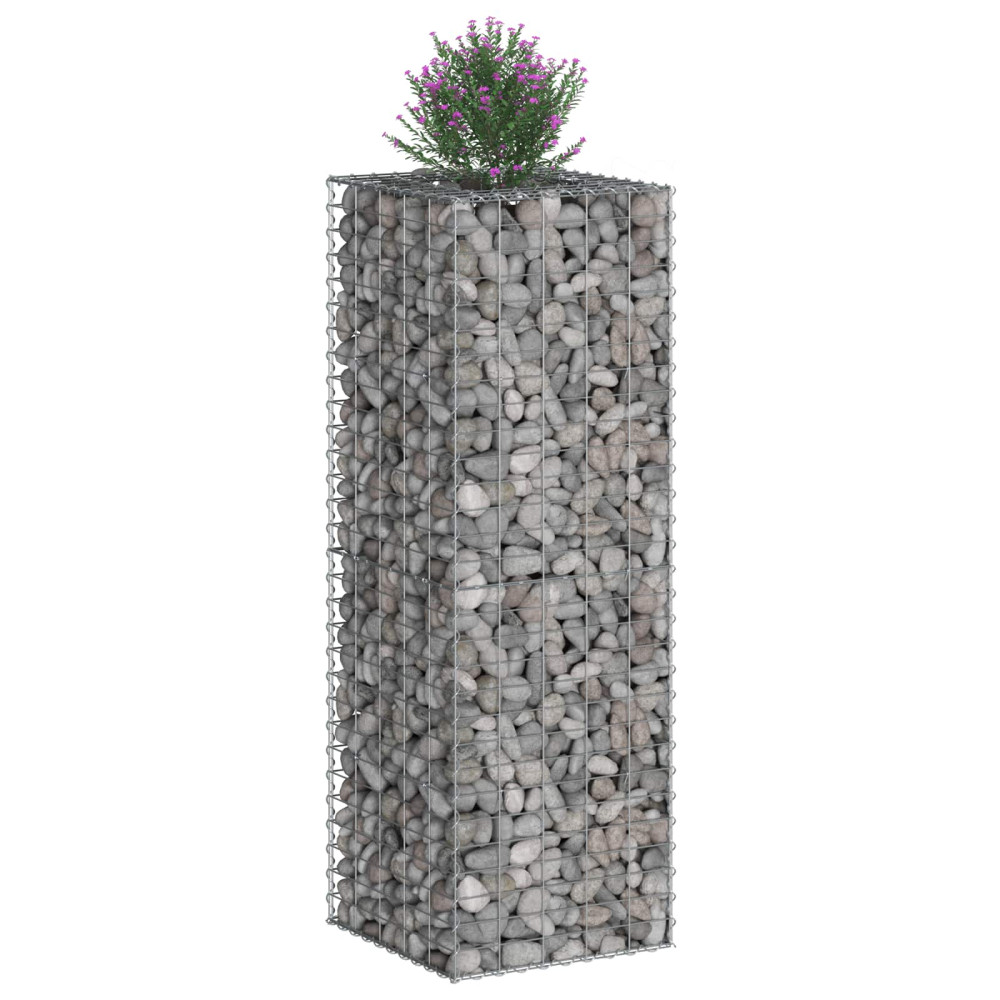 Produktbild för Gabion upphöjd säng Silver