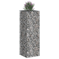 Produktbild för Gabion upphöjd säng Silver