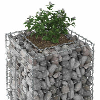 Produktbild för Gabion upphöjd säng Silver