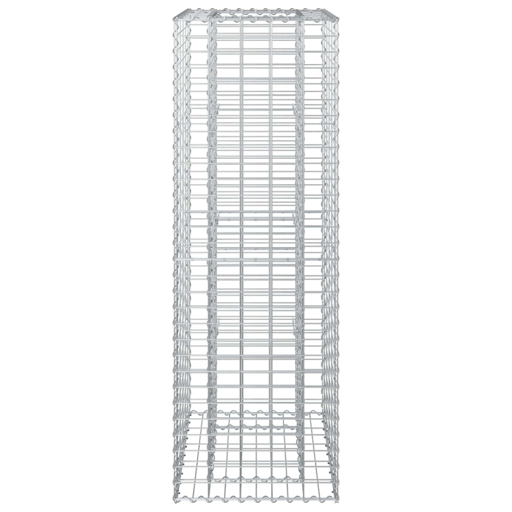 Produktbild för Gabion upphöjd säng Silver