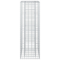 Produktbild för Gabion upphöjd säng Silver