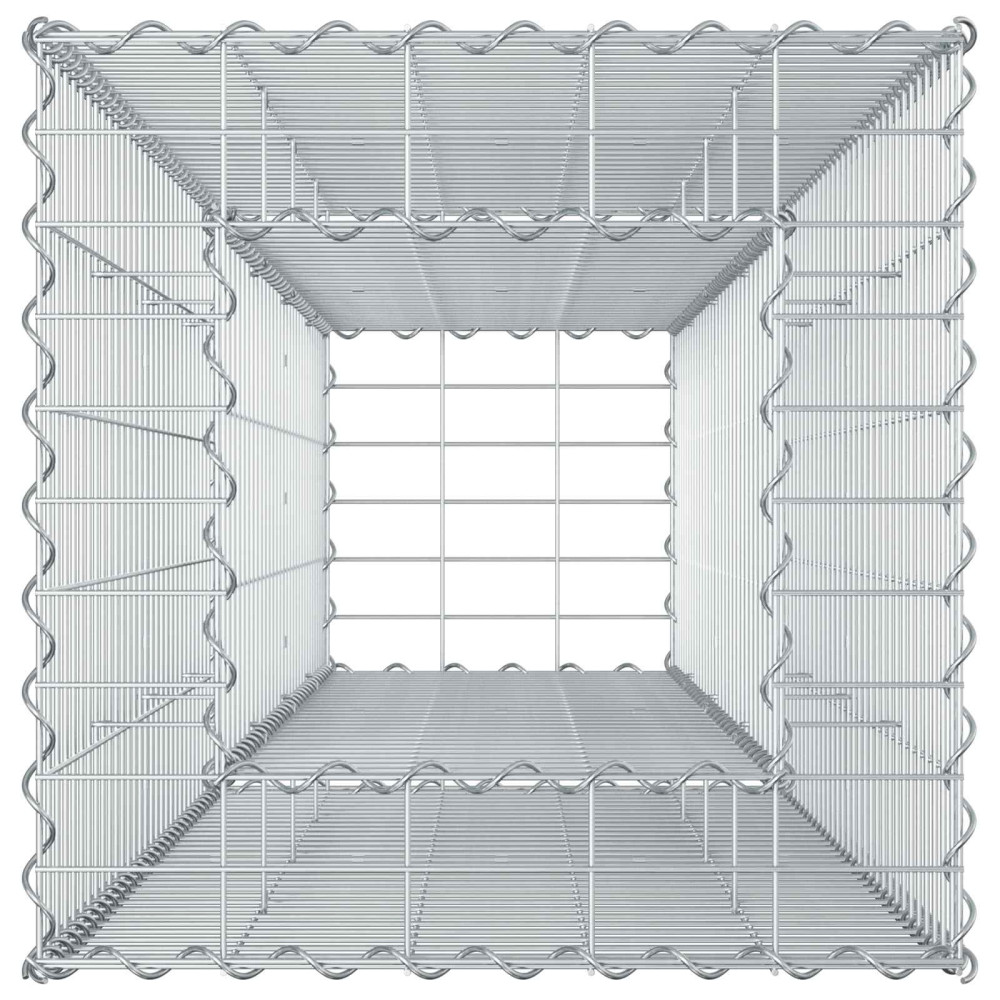 Produktbild för Gabion upphöjd säng Silver