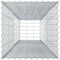 Produktbild för Gabion upphöjd säng Silver