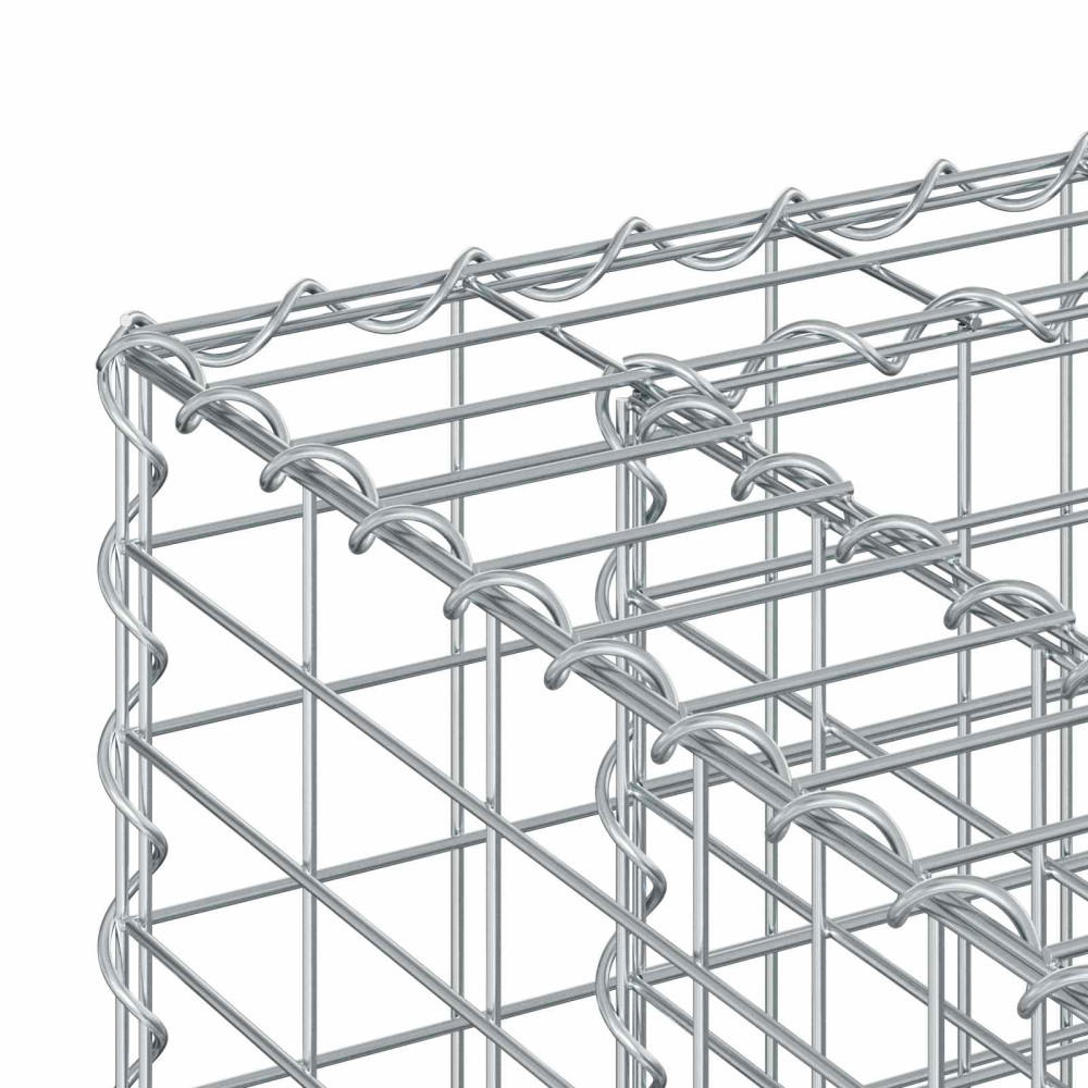 Produktbild för Gabion upphöjd säng Silver