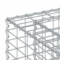 Produktbild för Gabion upphöjd säng Silver