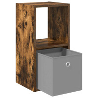 Produktbild för Sängbord med låda Rökt ek 30,5 x 27 x 59,5 cm Konstruerat trä
