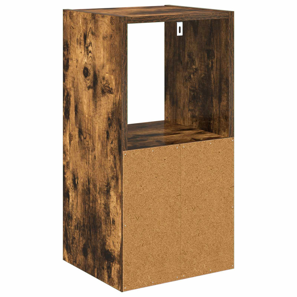 Produktbild för Sängbord med låda Rökt ek 30,5 x 27 x 59,5 cm Konstruerat trä