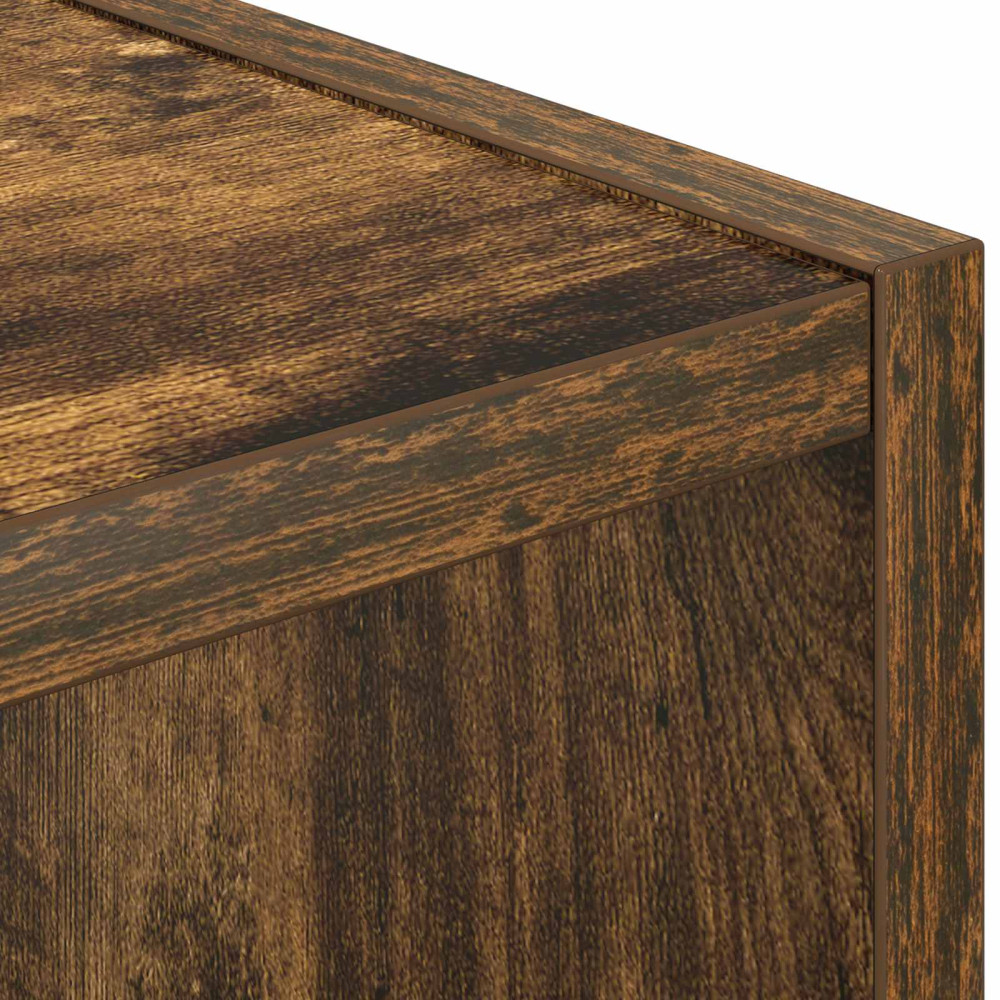Produktbild för Sängbord med låda Rökt ek 30,5 x 27 x 59,5 cm Konstruerat trä