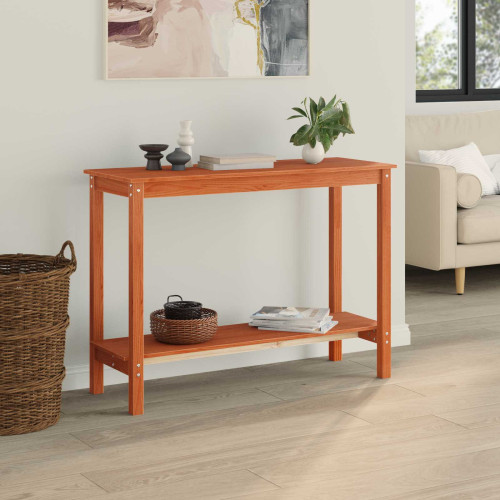 vidaXL Konsolbord med hylla VaxBrun 110 x 40 x 80 cm Massivt furu