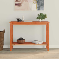Produktbild för Konsolbord med hylla VaxBrun 110 x 40 x 80 cm Massivt furu