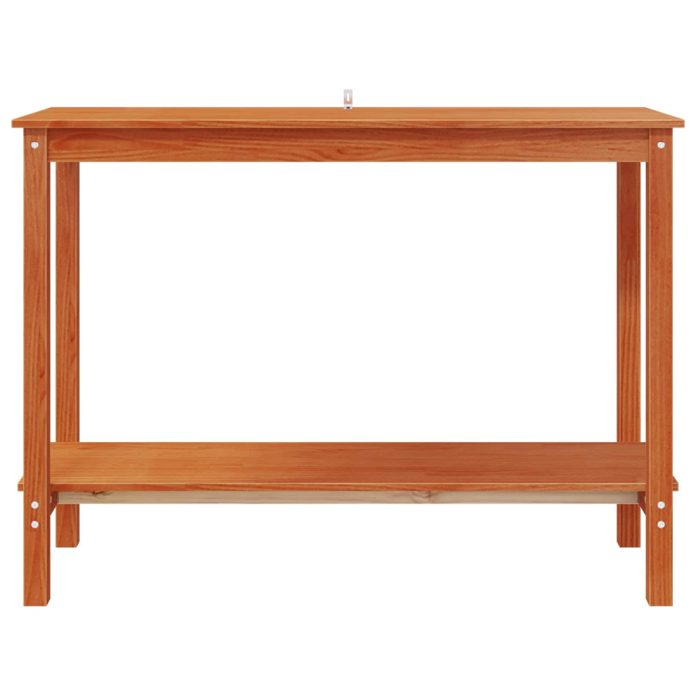 Produktbild för Konsolbord med hylla VaxBrun 110 x 40 x 80 cm Massivt furu
