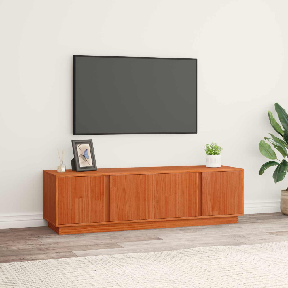 Produktbild för TV-skåp VaxBrun 140 x 40 x 40 cm Massivt furu
