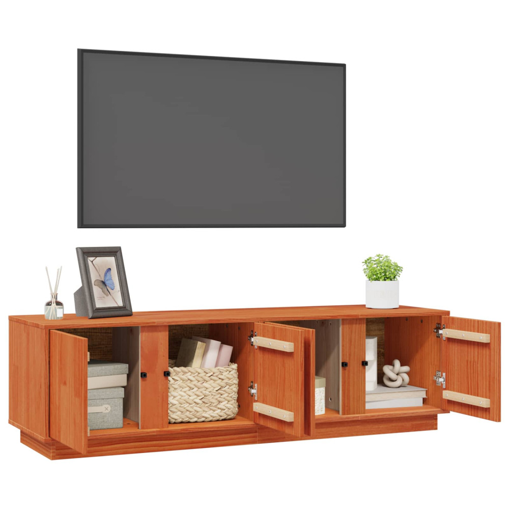 Produktbild för TV-skåp VaxBrun 140 x 40 x 40 cm Massivt furu